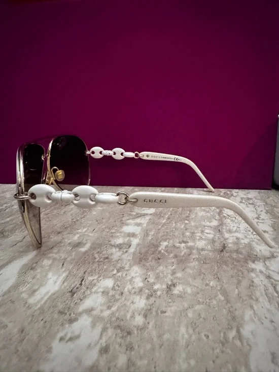 Gucci Aviator Sunglasses with Brown Gradient Lenses - Women’s Accessories - Picture 3 of 7